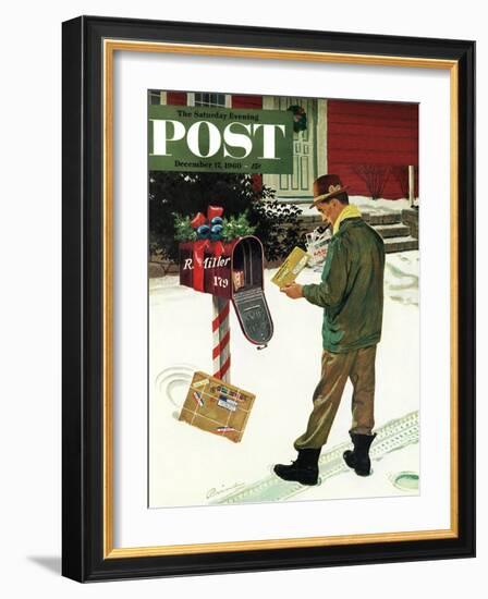 "Merry Christmas from the IRS," Saturday Evening Post Cover, December 17, 1960-Ben Kimberly Prins-Framed Premium Giclee Print