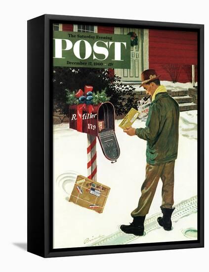"Merry Christmas from the IRS," Saturday Evening Post Cover, December 17, 1960-Ben Kimberly Prins-Framed Premier Image Canvas