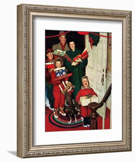 ”Merry Christmas, Grandma!’-Norman Rockwell-Framed Giclee Print