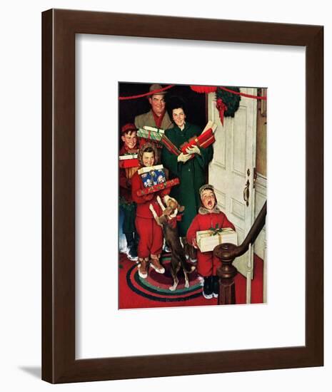 ”Merry Christmas, Grandma!’-Norman Rockwell-Framed Giclee Print