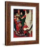 ”Merry Christmas, Grandma!’-Norman Rockwell-Framed Giclee Print