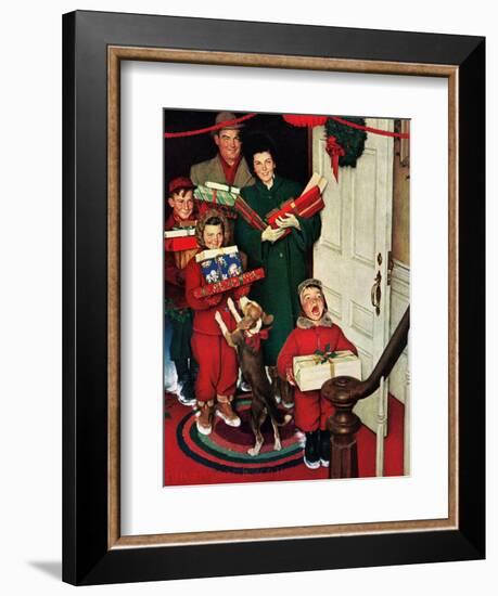 ”Merry Christmas, Grandma!’-Norman Rockwell-Framed Giclee Print