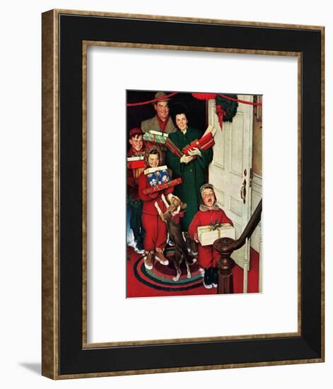 ”Merry Christmas, Grandma!’-Norman Rockwell-Framed Giclee Print