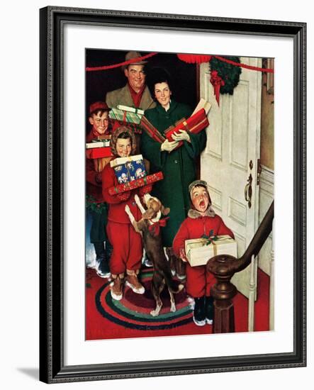 ”Merry Christmas, Grandma!’-Norman Rockwell-Framed Giclee Print