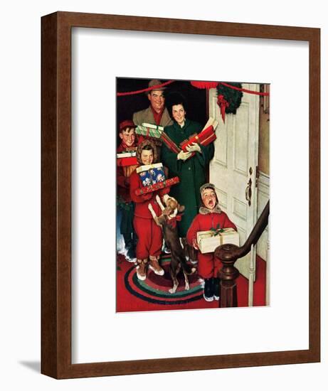 ”Merry Christmas, Grandma!’-Norman Rockwell-Framed Premium Giclee Print