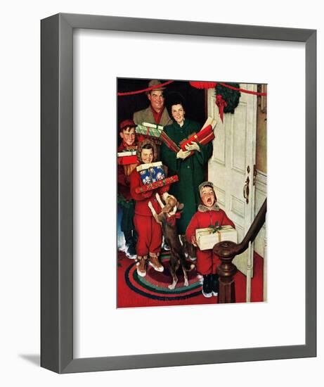 ”Merry Christmas, Grandma!’-Norman Rockwell-Framed Premium Giclee Print