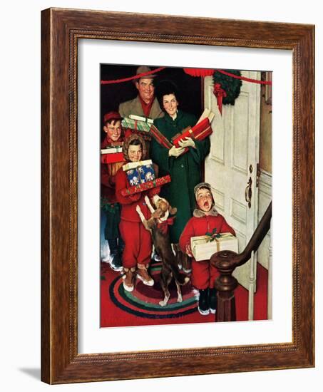 ”Merry Christmas, Grandma!’-Norman Rockwell-Framed Giclee Print