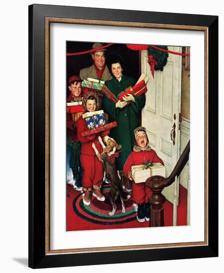 ”Merry Christmas, Grandma!’-Norman Rockwell-Framed Giclee Print