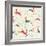 Merry Christmas Reindeer Pattern-cienpies-Framed Art Print