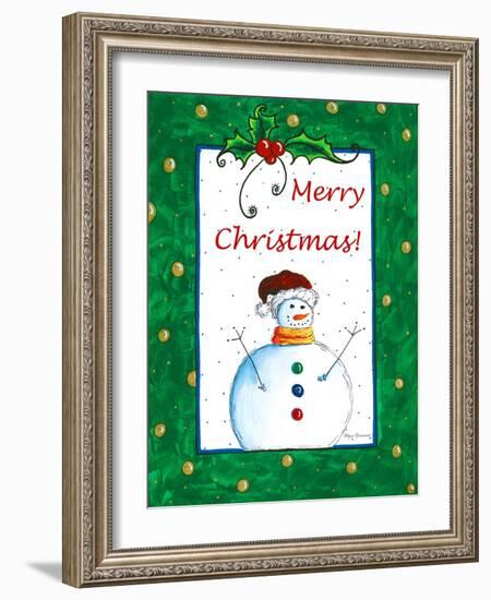 Merry Christmas Snowman-Megan Aroon Duncanson-Framed Giclee Print