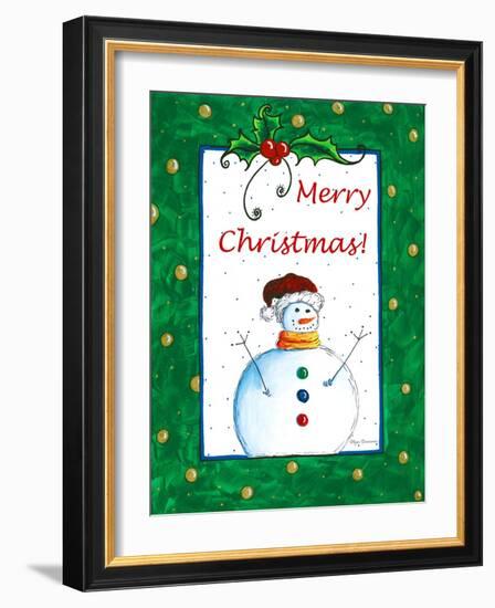 Merry Christmas Snowman-Megan Aroon Duncanson-Framed Giclee Print