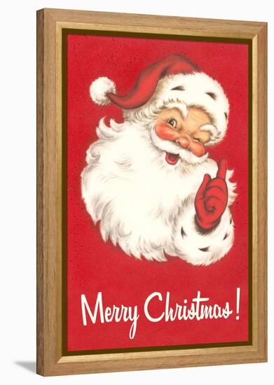 Merry Christmas. Winking Santa Claus-null-Framed Stretched Canvas