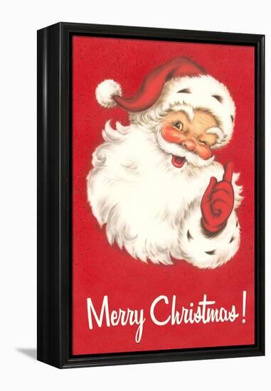 Merry Christmas. Winking Santa Claus-null-Framed Stretched Canvas