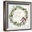 Merry Christmas Wreath and Bird House-Lanie Loreth-Framed Art Print