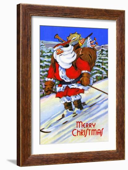 Merry Christmas-Curt Teich & Company-Framed Art Print