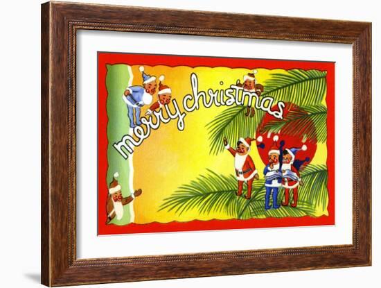 Merry Christmas-Curt Teich & Company-Framed Art Print