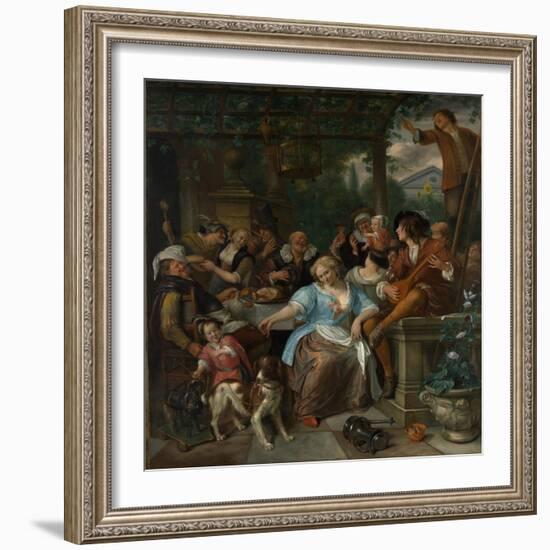 Merry Company on a Terrace, c.1670-Jan Havicksz. Steen-Framed Giclee Print