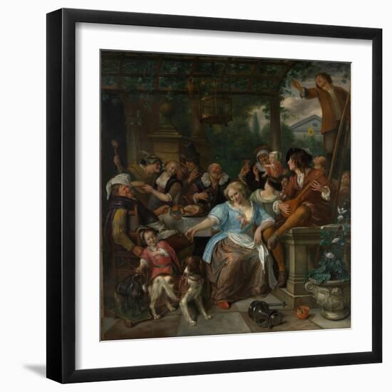 Merry Company on a Terrace, c.1670-Jan Havicksz. Steen-Framed Giclee Print