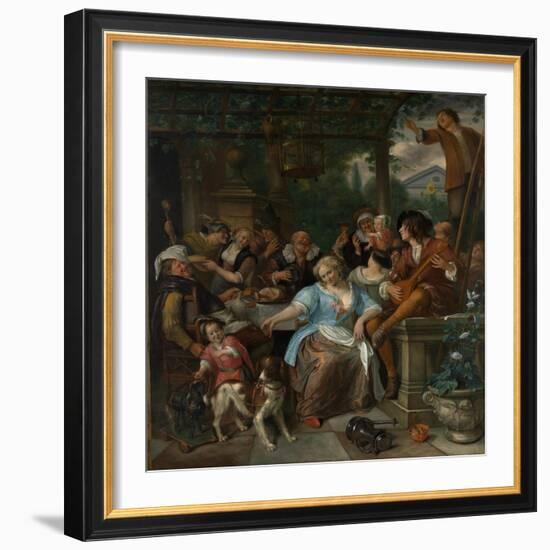 Merry Company on a Terrace, c.1670-Jan Havicksz. Steen-Framed Giclee Print