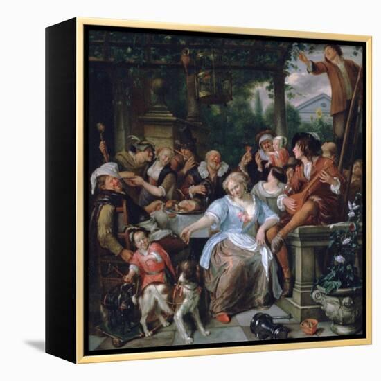 Merry Company on a Terrace, C1673-1675-Jan Steen-Framed Premier Image Canvas