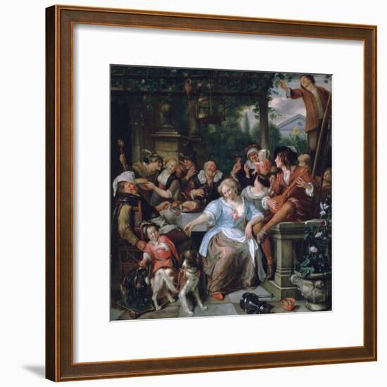 Merry Company on a Terrace, C1673-1675-Jan Steen-Framed Giclee Print