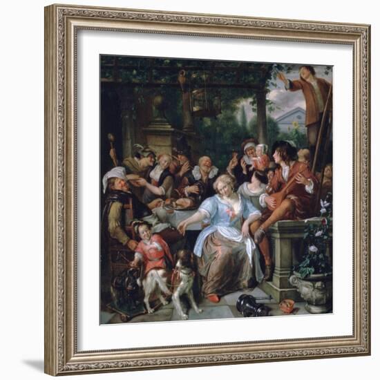 Merry Company on a Terrace, C1673-1675-Jan Steen-Framed Giclee Print