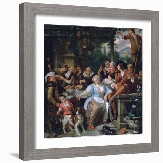 Merry Company on a Terrace, C1673-1675-Jan Steen-Framed Giclee Print