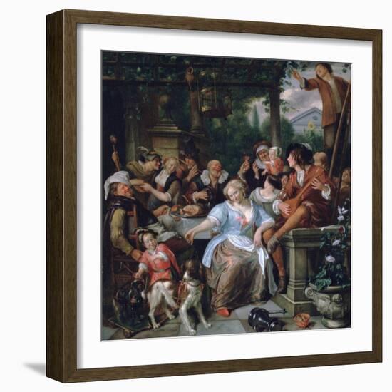 Merry Company on a Terrace, C1673-1675-Jan Steen-Framed Giclee Print