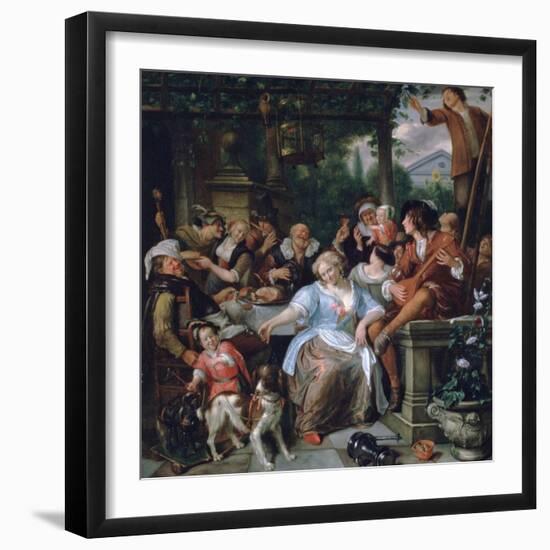 Merry Company on a Terrace, C1673-1675-Jan Steen-Framed Giclee Print