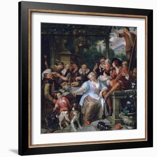 Merry Company on a Terrace, C1673-1675-Jan Steen-Framed Giclee Print