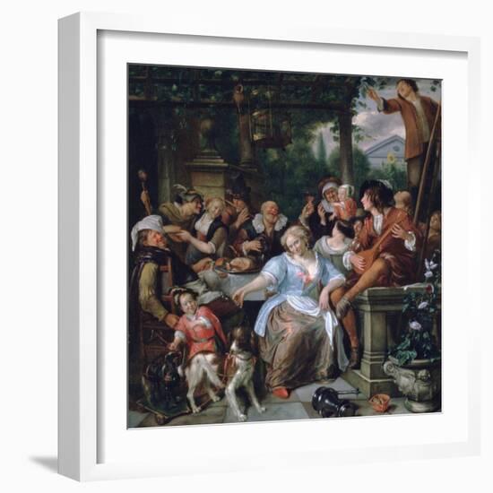 Merry Company on a Terrace, C1673-1675-Jan Steen-Framed Giclee Print