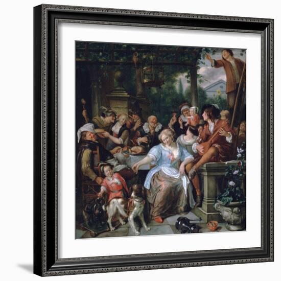 Merry Company on a Terrace, C1673-1675-Jan Steen-Framed Giclee Print