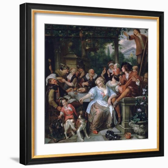 Merry Company on a Terrace, C1673-1675-Jan Steen-Framed Giclee Print