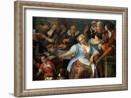 Merry Company on a Terrace, Ca. 1673–75-Jan Havicksz. Steen-Framed Art Print