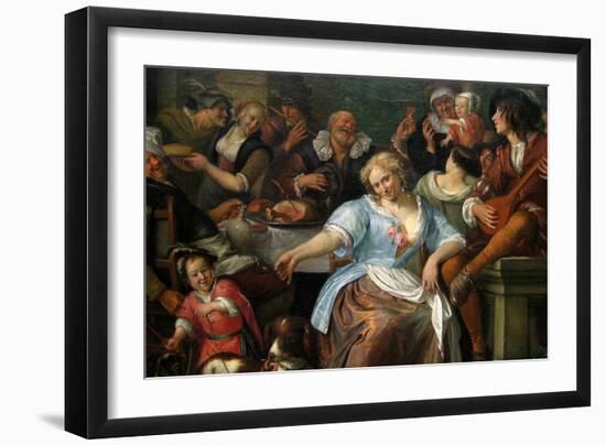 Merry Company on a Terrace, Ca. 1673–75-Jan Havicksz. Steen-Framed Art Print