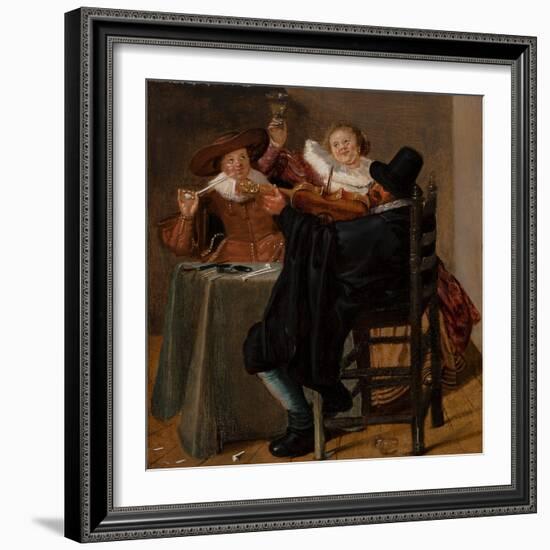 Merry Company with Violinist (Oil on Canvas)-Dirck Hals-Framed Giclee Print