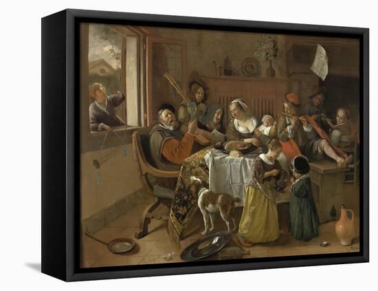 Merry Family-Jan Havicksz Steen-Framed Stretched Canvas