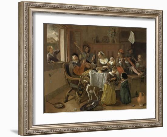 Merry Family-Jan Havicksz Steen-Framed Art Print