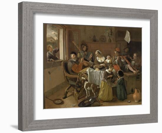 Merry Family-Jan Havicksz Steen-Framed Art Print