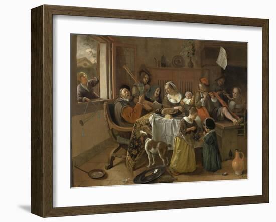 Merry Family-Jan Havicksz Steen-Framed Art Print