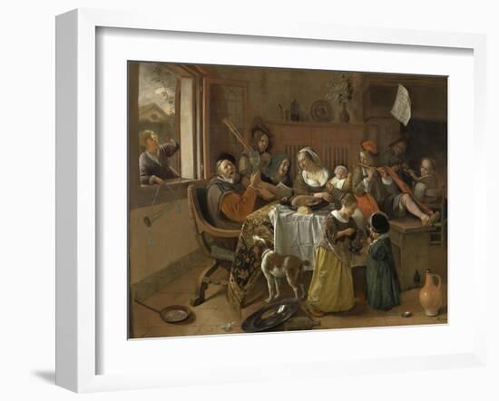 Merry Family-Jan Havicksz Steen-Framed Art Print