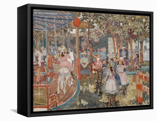 Merry-Go-Round, 1902-06 (Oil on Canvas)-Maurice Brazil Prendergast-Framed Premier Image Canvas