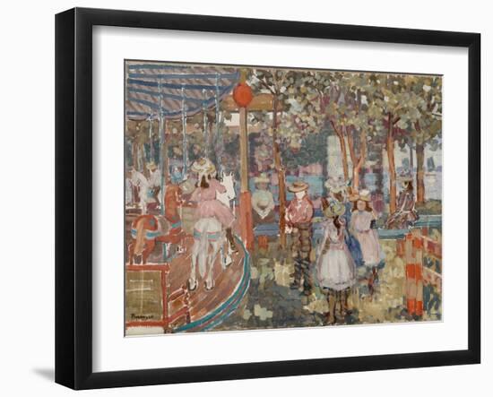 Merry-Go-Round, 1902-06 (Oil on Canvas)-Maurice Brazil Prendergast-Framed Giclee Print
