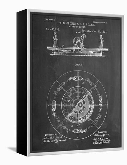 Merry Go Round Patent-null-Framed Stretched Canvas