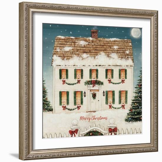 Merry Lil House Sq Merry Christmas-David Carter Brown-Framed Art Print