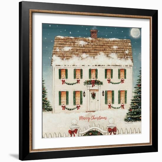 Merry Lil House Sq Merry Christmas-David Carter Brown-Framed Art Print