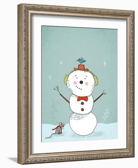 Merry Little Snowman, 2019 (Digital)-Roberta Murray-Framed Giclee Print