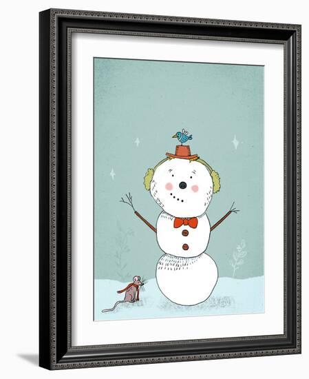 Merry Little Snowman, 2019 (Digital)-Roberta Murray-Framed Giclee Print