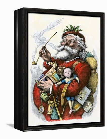 Merry Old Santa Claus, 1880s-null-Framed Premier Image Canvas