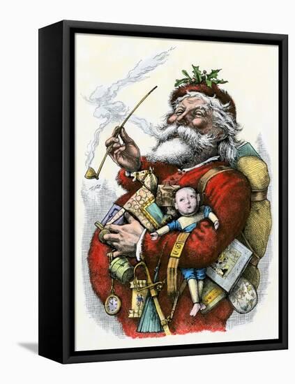 Merry Old Santa Claus, 1880s-null-Framed Premier Image Canvas